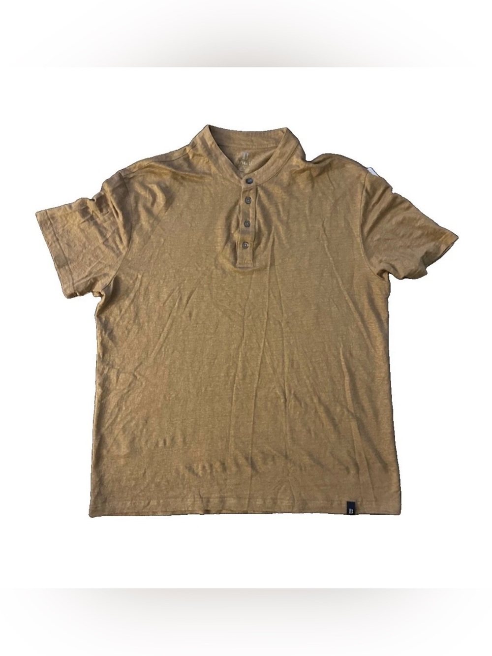Boggi Milano Men’s Henley T-Shirt Sz Large Stretch Linen Made in Portugal